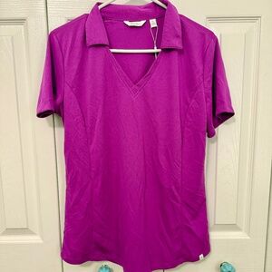 🎾🏌🏼‍♀️ Lady Hagen HydroDri Women’s Solid Polo – Purple Vibe – Size L – NWT